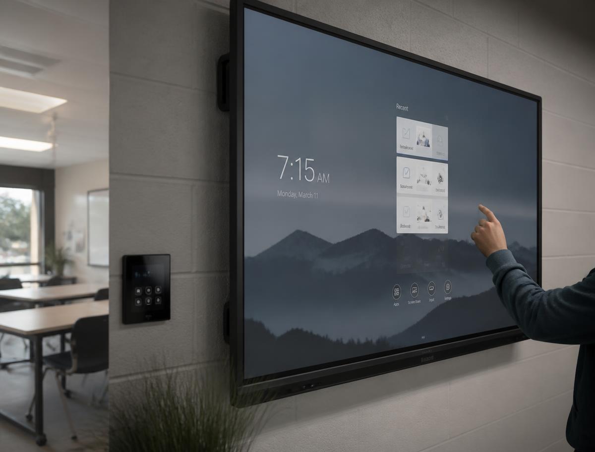 Interactive display in use in a professional presentation space